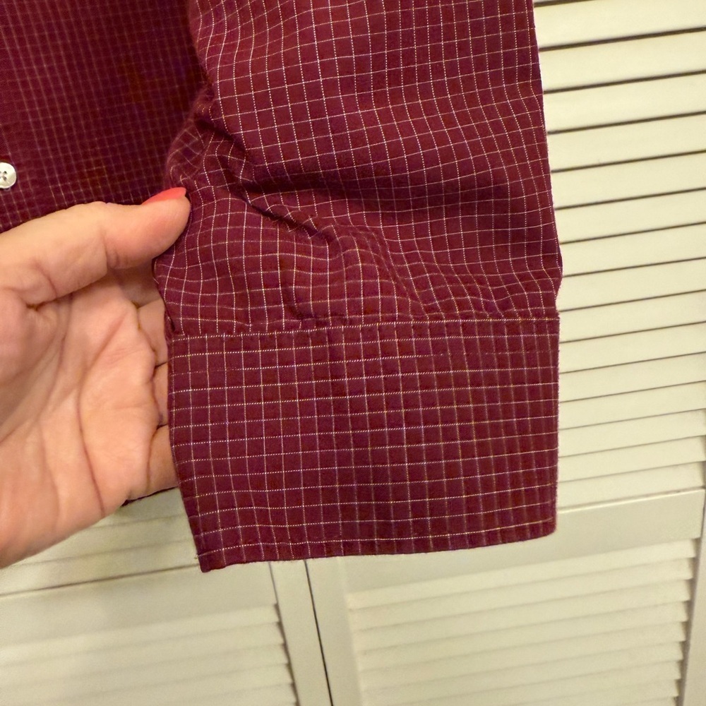 Van Heusen Men’s 3XL  Red Casual Button Down Shirt Long Sleeve - Picture 3 of 11